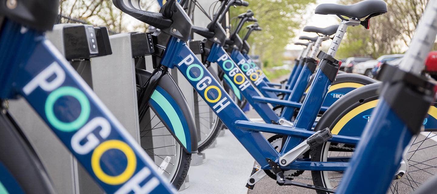 POGOH Bikes docked at a station
