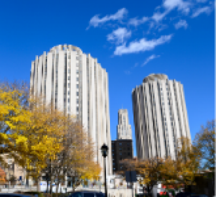 View of the Litchfield Towers and the Cathedral of Learning