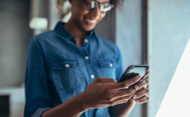 young woman using cellphone